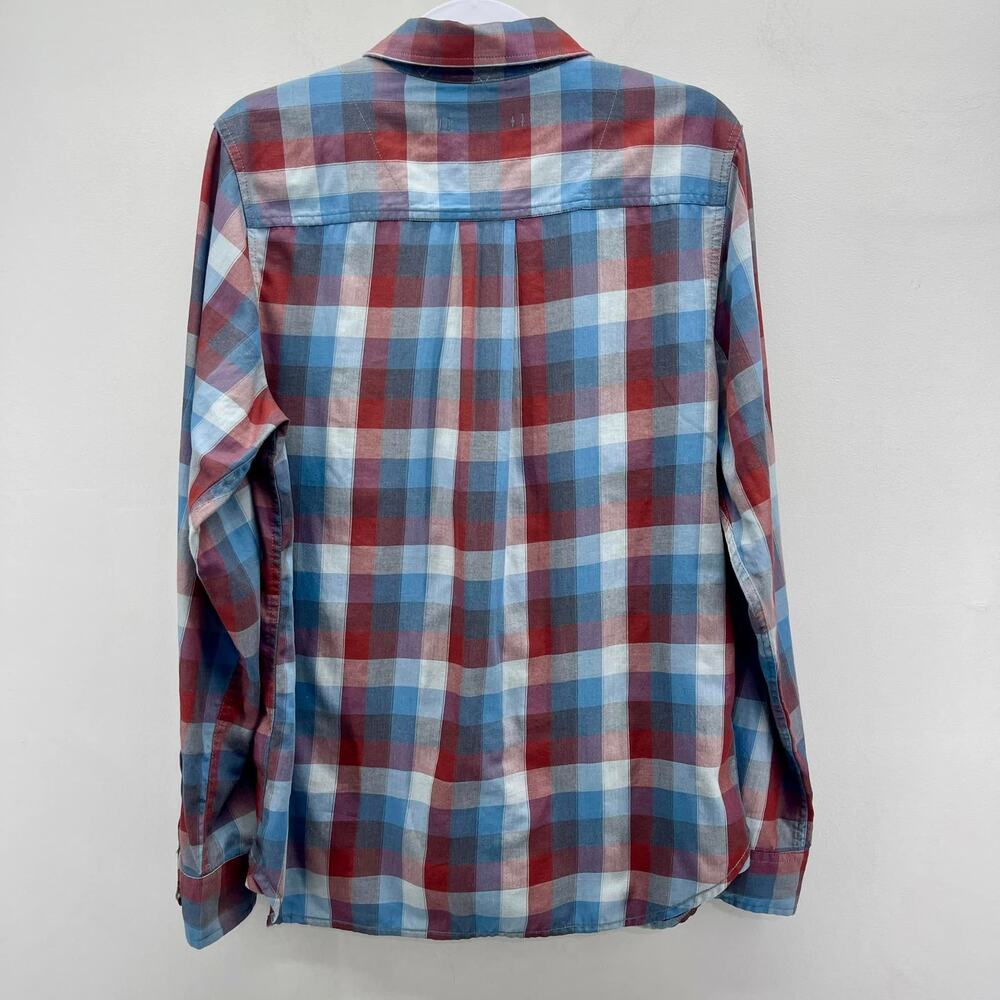 The North Face Button Down Shirt Men’s Medium Blue Red Plaid Long Sleeve‎ Casual - Picture 2 of 8